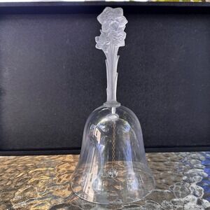Schmid The Creative Hand French Clear Glass Bell with Flower Accent‎ Decor